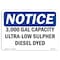 Signmission OSHA Notice Sign, 7" H, 10" W, 3 000 Gal Capacity Ultra-Low Sulfur Diesel Dyed Sign, Landscape OS-NS-D-710-L-10017 - alternate 1